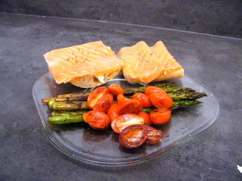 grilled asparagus with cherry tomatoes