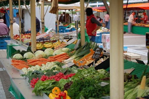 vegetables on a market